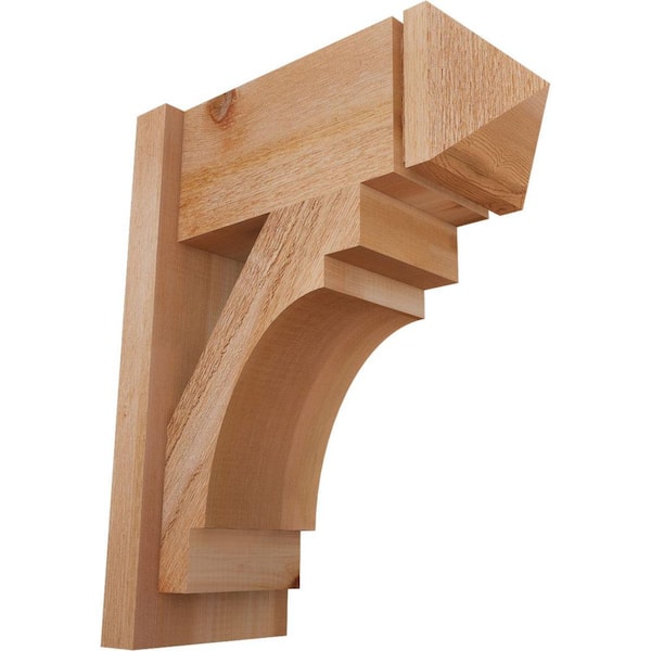Ekena Millwork 8 in. x 22 in. x 18 in. Merced Arts and Crafts Rough Sawn Western Red Cedar Outlooker