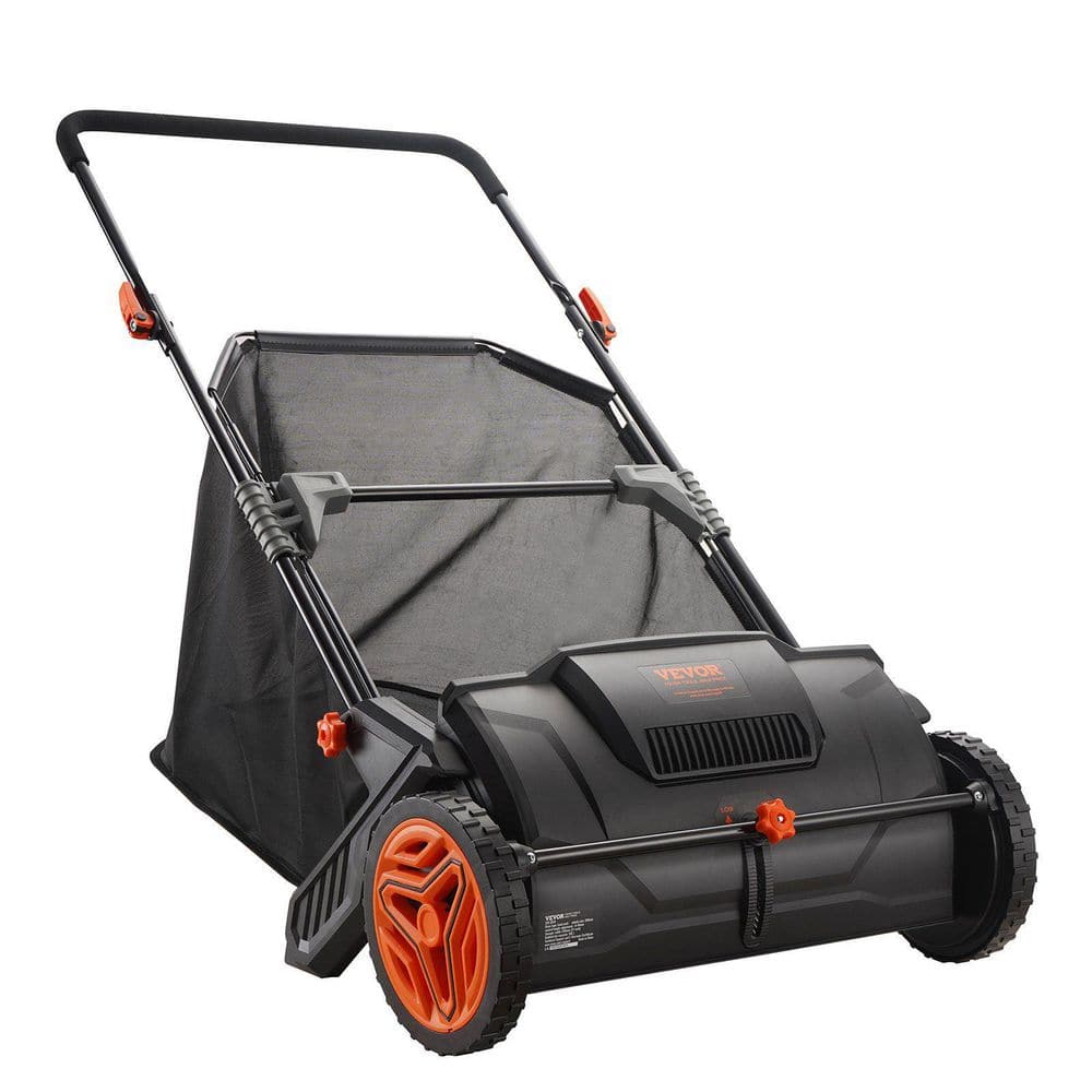 Tahanbath 21 in. Leaf Manual Floor Sweeper: 3.5 cu. ft. Capacity + 2 Spinning Brushes Z-D0102HGKRVV - The Home Depot