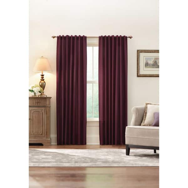 Home Decorators Collection Plum Solid Rod Pocket Room Darkening Curtain - 52 in. W x 84 in. L