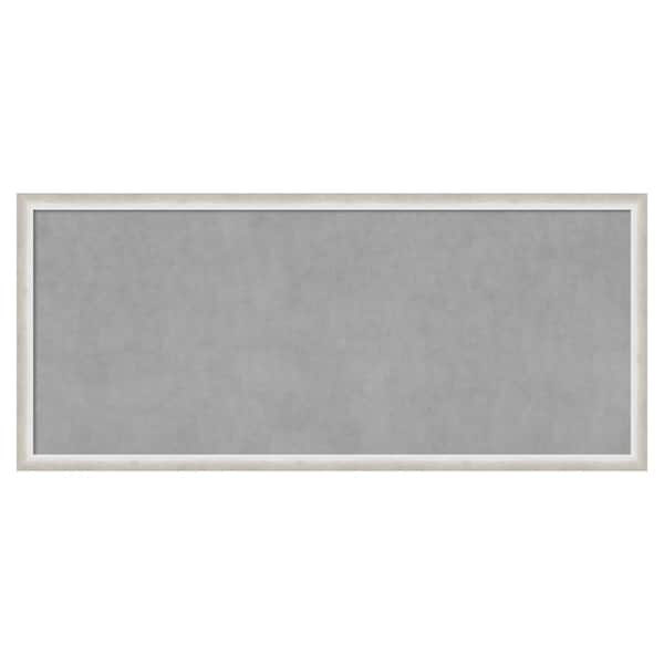 Amanti Art Two Tone Silver 50 in. x 22 in Framed Magnetic Board