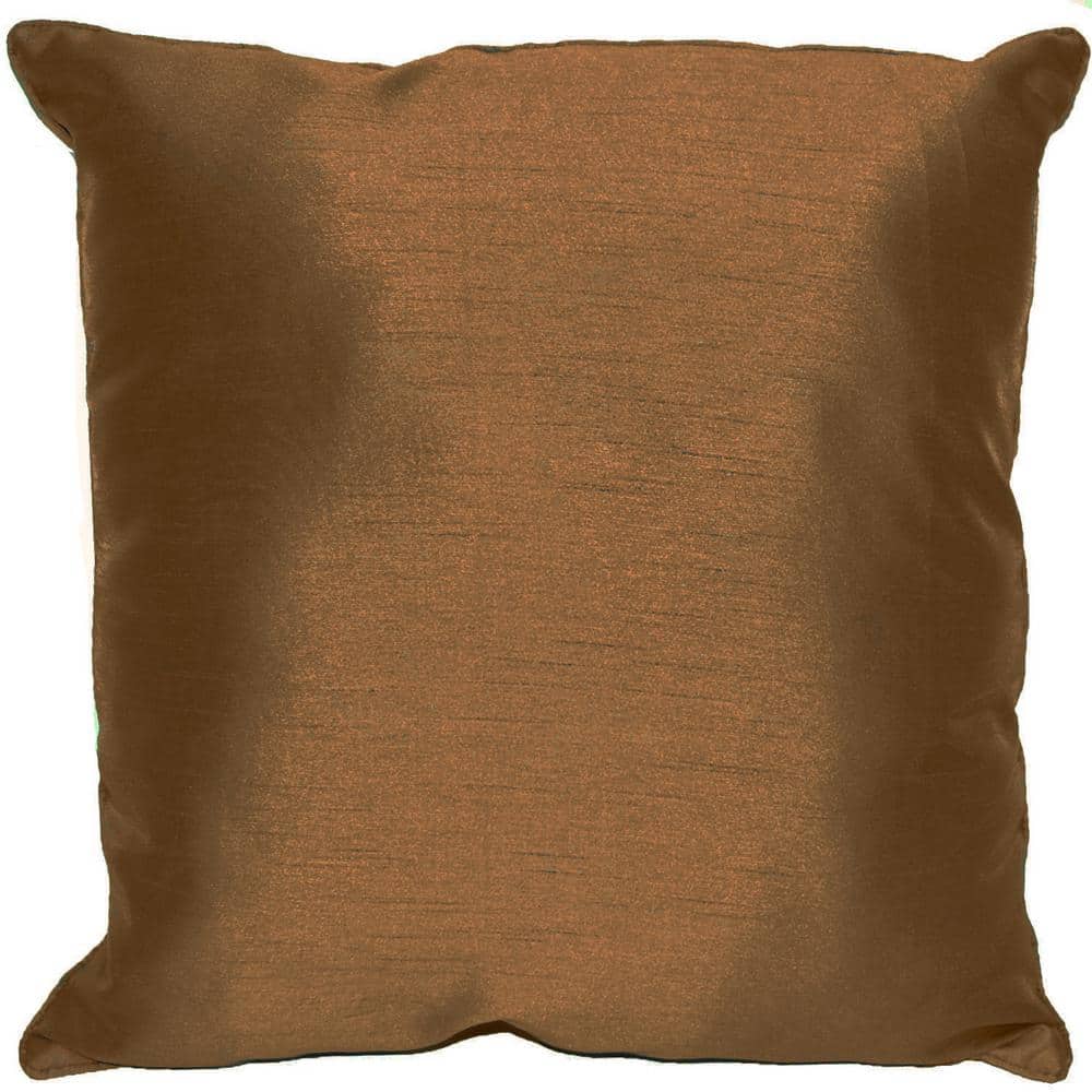 Solid Copper Faux Silk Standard Decorative Pillow