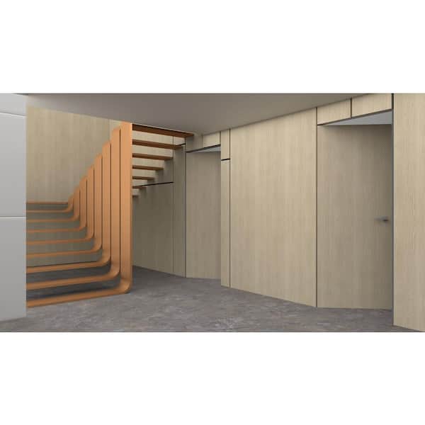 Sartodoors 28 in. x 80 in. Unassembled Left-Hand/Inswing Solid Core Oak Flush Mount Hidden Bookcase Door with Silver Hinge Finish