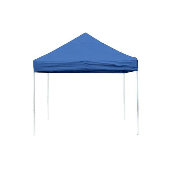 ShelterLogic 10 ft. W x 10 ft. H Pro Series Straight-Leg Pop-Up Canopy in Blue w/ 4-Position-Adjustable Frame and Heavy-Duty Cover