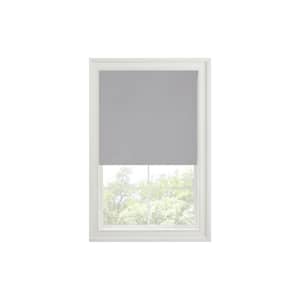 Faux Silk Grey Cordless 100% Blackout Solid Polyester Roman Shade 36 in. W x 64 in. L