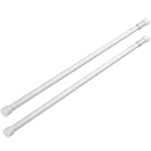 1/3'' Dia Adjustable 12'' to 20'' Spring Tension Rod in White (Set of 2)