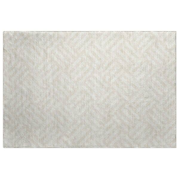 Dream Shag Premium Machine Washable Abstract ADS620 Ivory 2 ft. x 3 ft. Accent Rug