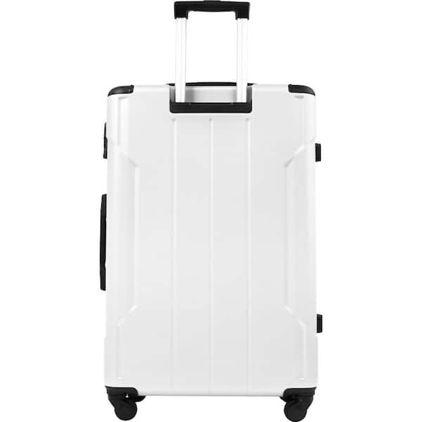 White hard cheap shell suitcase