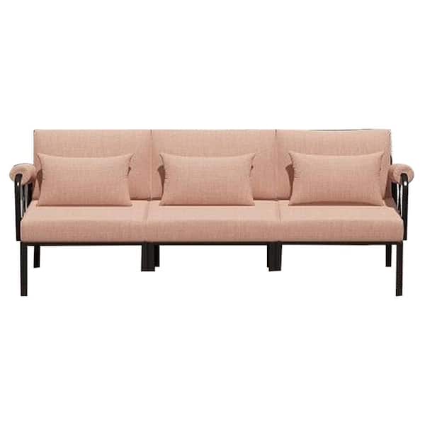Acme Furniture Rajni Pink Fabric and Black Finish Square Outdoor Lumbar Pillow