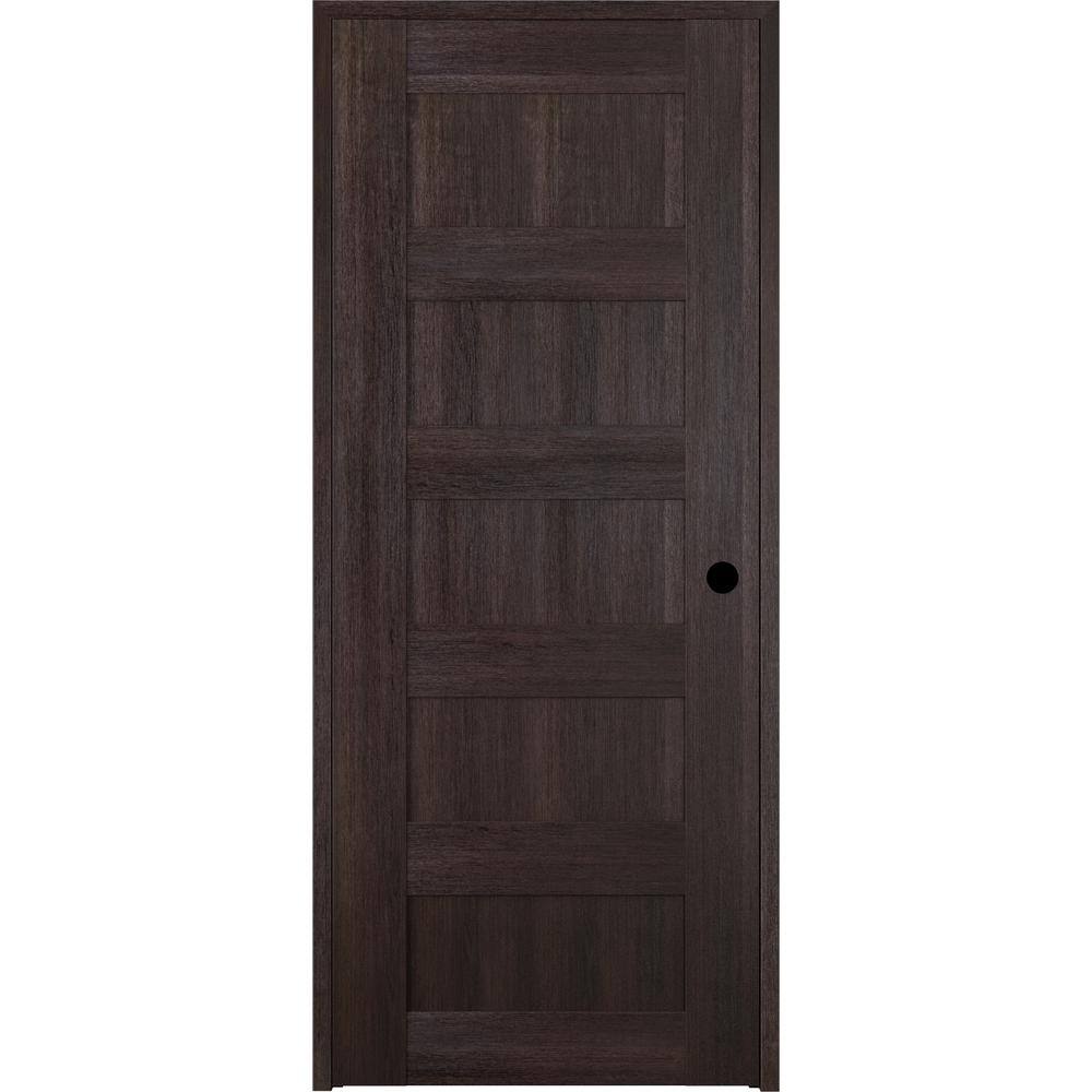 36 in. x 80 in. Vona Left-Handed Solid Core Veralinga Oak Textured Wood Sin