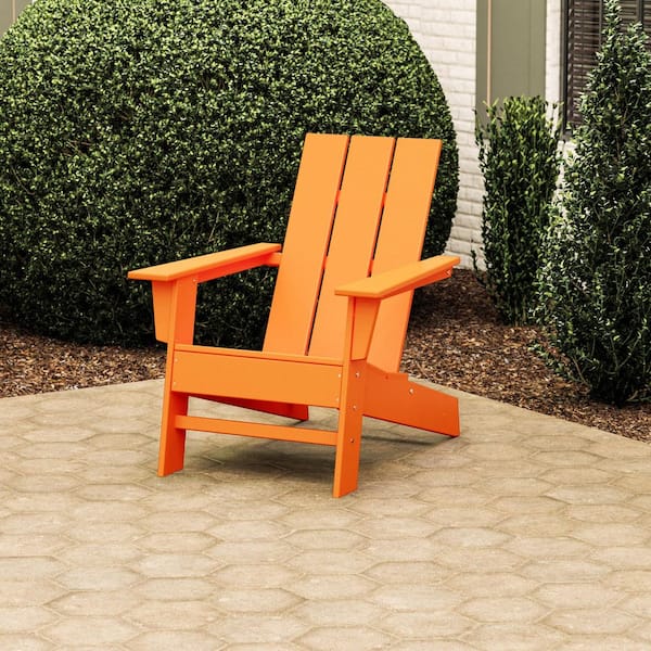 Grant Park Tangerine HDPE Plastic Modern Adirondack Outdoor Chair
