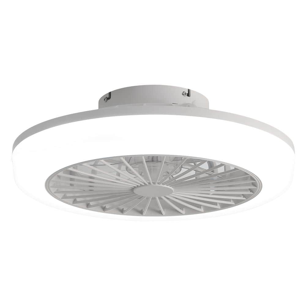 18 in.White Enclosed Flush Mount Bladeless Ceiling Fan With 6 Clear Blades Low Profile For Living Room Kid Room price history on PriceWatchPro