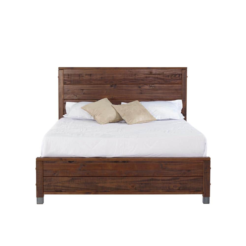 Baja Full/Double Platform Bed in Walnut with Solid Pine Wood Frame