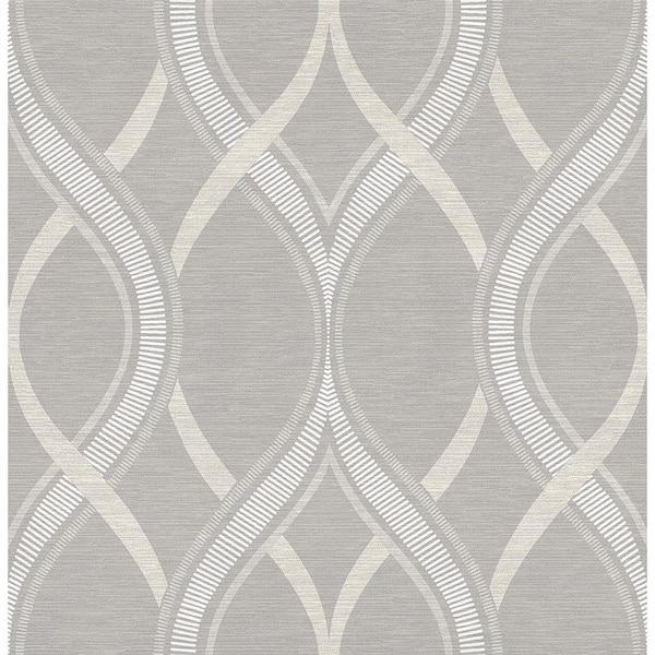 A-Street Prints Frequency Grey Ogee Paper Strippable Roll Wallpaper (Covers 56.4 sq. ft.)