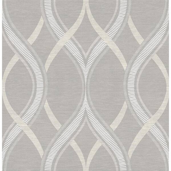 A-Street Prints Frequency Grey Ogee Grey Wallpaper Sample