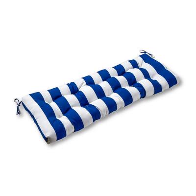 Greendale Home Fashions Cabana Stripe Blue Outdoor Dining Chair Cushion ...