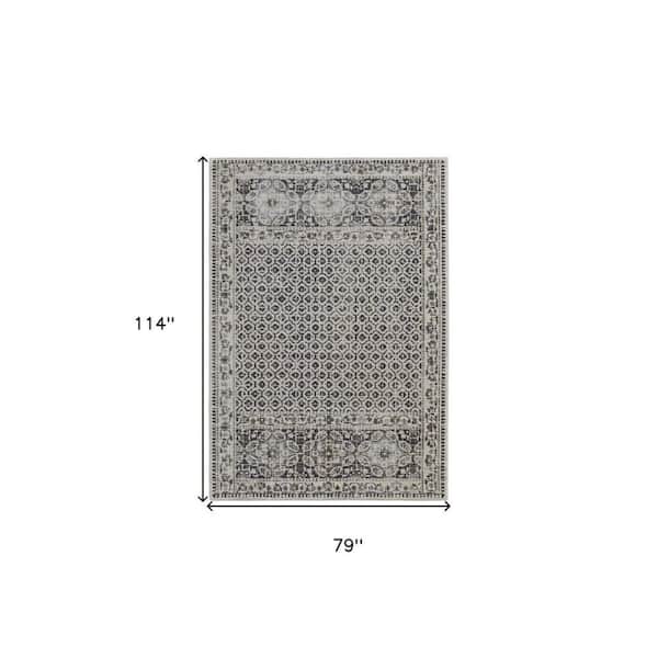 Gray and Ivory 7 ft. x 10 ft. Abstract Area Rug