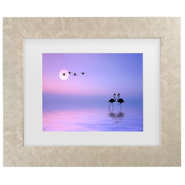 Trademark Fine Art Bess Hamiti Flying Flamingo Matted Framed Photography Wall Art 19.5 in. x 23.5 in.