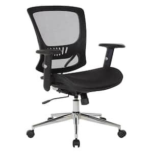 Work Smart Ventilated Seating Series Executive Manager's Mesh Chair In Black with Chrome Base