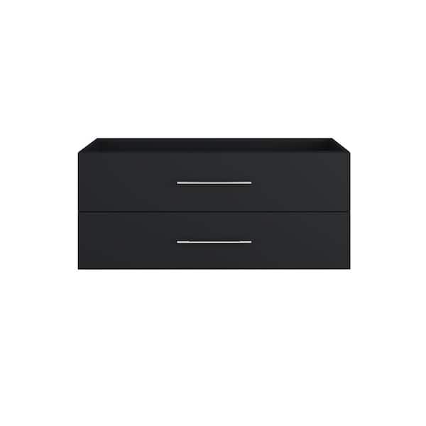 VOLPA USA AMERICAN CRAFTED VANITIES Napa 48 in. W x 20 in. D x 21 in. H Single Sink Bath Vanity Cabinet without Top in Matte Black, Wall Mounted