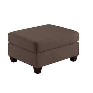 Mingle Black Coffee Linen-Like Fabric Upholstered Cocktail Ottoman