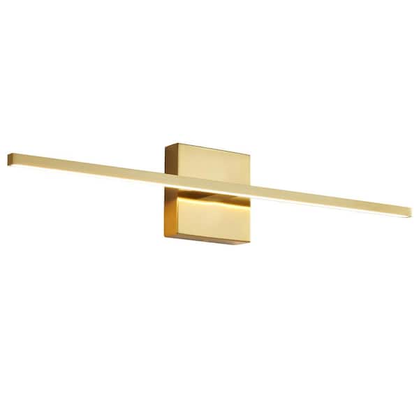KAISITE 24 in. 1-Light Brushed Gold LED Vanity Light Bar 18-Watt Linear Bathroom Light Fixture Dimmable Sconces Wall Lighting