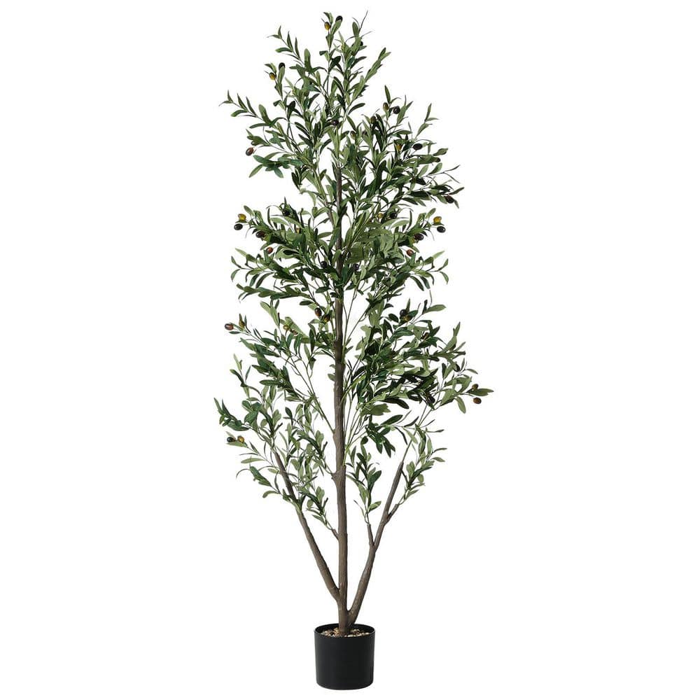 Afoxsos 5ft Artificial Olive Tree Indoor with LED Lights Moss