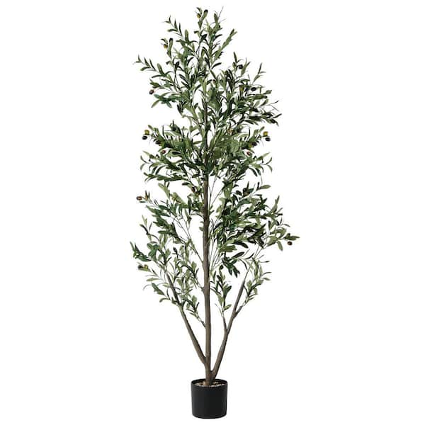 Afoxsos 5ft Artificial Olive Tree Indoor with LED Lights Moss