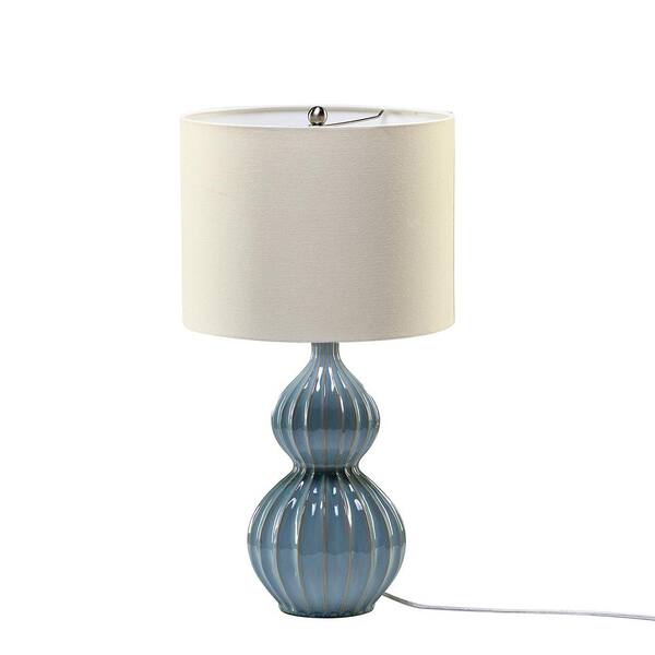 JAYDEN CREATION Lipuun Sage 24 in. Table Lamp with Linen Shade