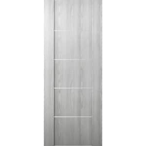 Vona 01 4H 24 in. W x 80 in. H x 1-3/4 in. D 1-Panel Solid Core Ribeira Ash Prefinished Wood Interior Door Slab