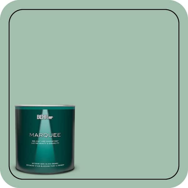 BEHR MARQUEE 1 qt. #MQ6-13 Spring Reflection One-Coat Hide Semi-Gloss Enamel Interior Paint & Primer