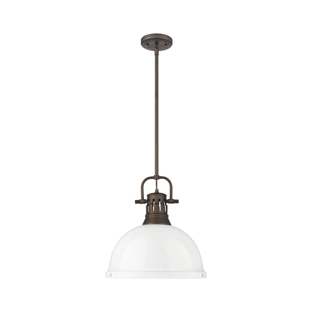 Duncan 100-Watt 1-Light Rubbed Bronze Pendant Light with Steel Shade price history on PriceWatchPro