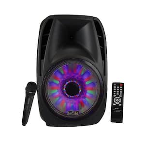 15 in. Portable Bluetooth Speaker with Sound/Volume Reactive Lights