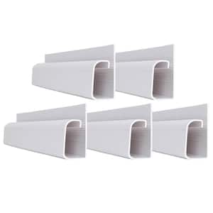 16 in. J Channel Desk Cable Organizer in White (5-Pack)