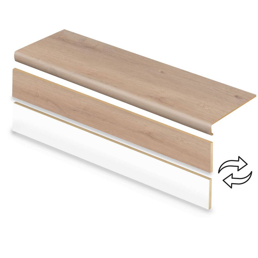 Sage Street Oak 47 in. L x 12.15 in. W x 57.91 mm T Vinyl Overlay Stair Tread and Reversible Riser Kit price history on PriceWatchPro