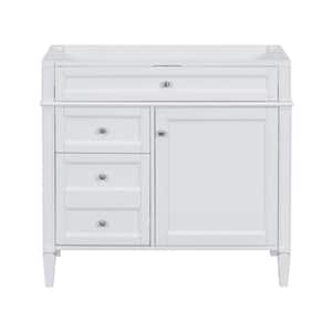 36 in. W x 18 in. D x 33 in. H Bath Vanity Cabinet without Top in White with 2-Drawers and a Tip-out Drawer