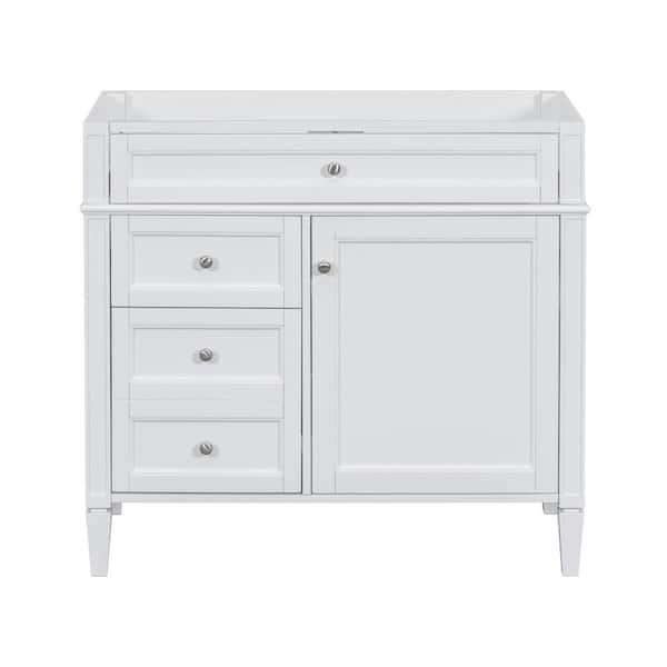 36 in. W x 18 in. D x 33 in. H Bath Vanity Cabinet without Top in White with 2-Drawers and a Tip-out Drawer