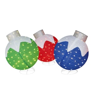 36 in. Pop-Up Ornament Outdoor Christmas Holiday Yard Decoration Warm White LED (3-Piece)