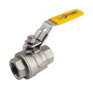 1-2/2 in. 316 Stainless Steel 2000 PSI 2-Piece Full Port Ball Valve