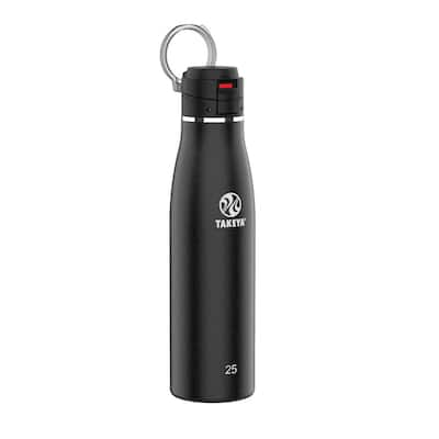 JoyJolt 20 oz. Black Glass Water Bottle with Carry Strap and Non Slip  Silicone Sleeve JW10506 - The Home Depot