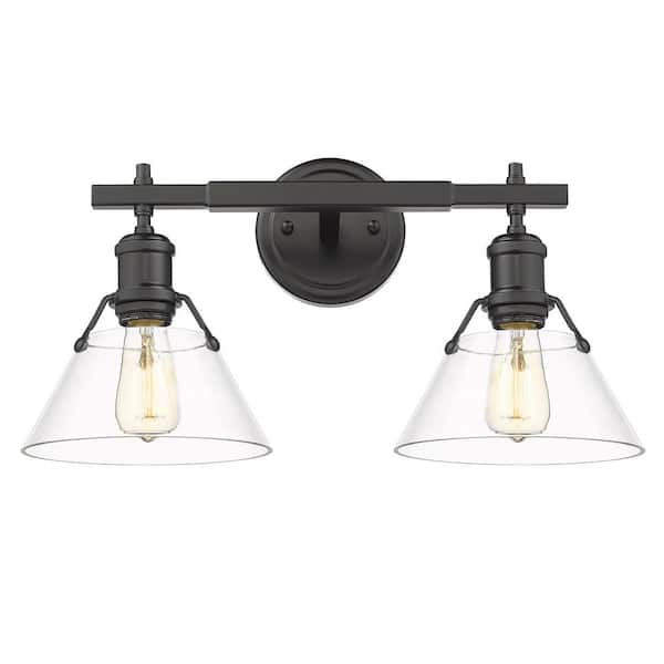 Golden Lighting Orwell 2-Light Matte Black Bath Vanity
