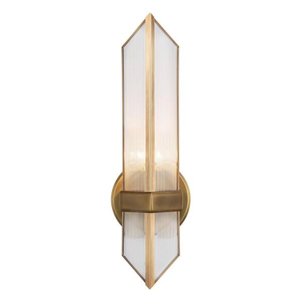ALORA Cairo 4-in 1 Light 60-Watt Ribbed Glass/Vintage Brass Vanity Light
