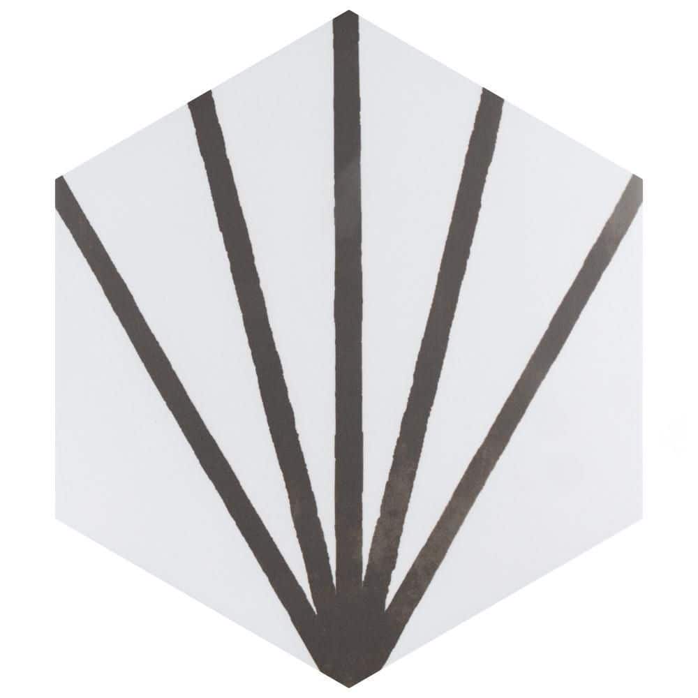 Horizon Dawn Hex Nero 7-3/4 in. x 9 in. Ceramic Floor and Wall Take Home Tile Sample price history on PriceWatchPro