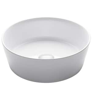 Viva 15-3/4 in. Round Porcelain Ceramic Vessel Sink in White