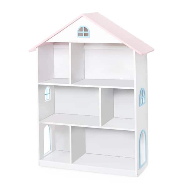  1: 12 Dollhouse Miniature Wood Storage Rack 16 Grid Shelves  White White Storage Shelf Doll House Furniture Decor : Toys & Games