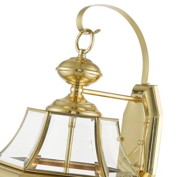 Livex Lighting Monterey 3 Light Polished Brass Outdoor Wall Sconce