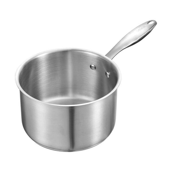 2.5 qt. Stainless Steel Saucepan with Steamer Glass Lid Multipurpose Induction Compatible