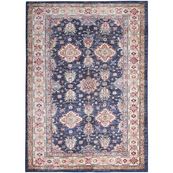 Nourison Fulton Navy 8 ft. x 10 ft. Persian Vintage Medallion Area Rug