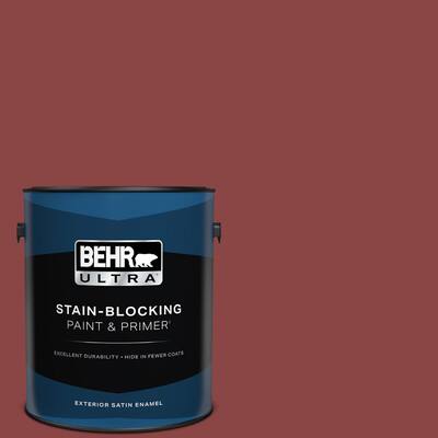 1 gal. #PPU1-10 Forbidden Red Satin Enamel Exterior Paint & Primer