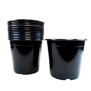 1 Gal. Black Plastic Nursery Pots (12-Pack)