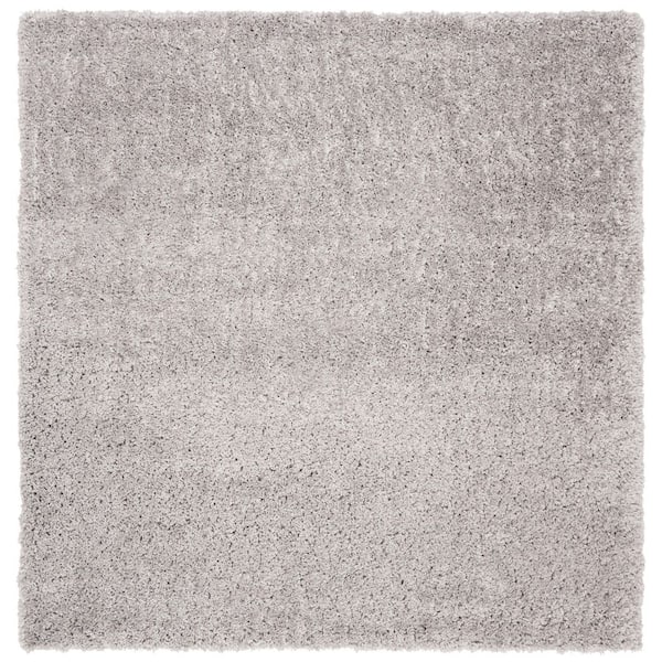 SAFAVIEH Fontana Shag Gray 4 ft. x 4 ft. Solid Square Area Rug